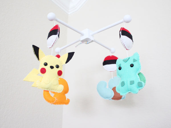 Pokémon Crib Mobile, Pikachu Baby Crib Mobile, Nursery Decor