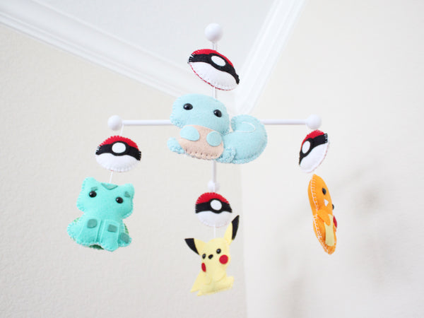 Pokémon Crib Mobile, Pikachu Baby Crib Mobile, Nursery Decor