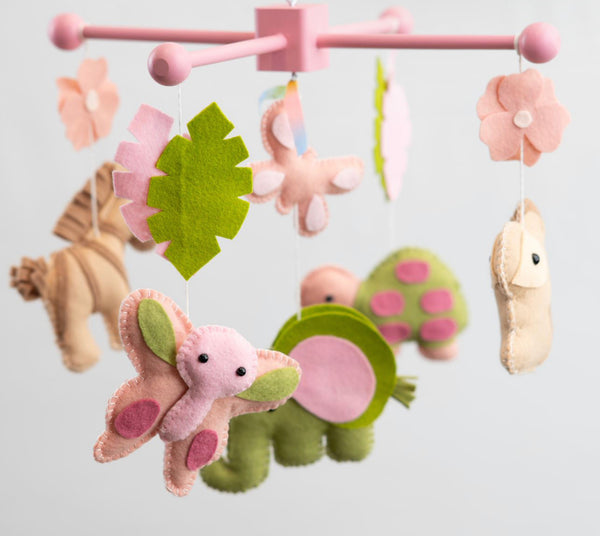 Wood Forest Mobile, Cute Animals Baby Crib Mobile