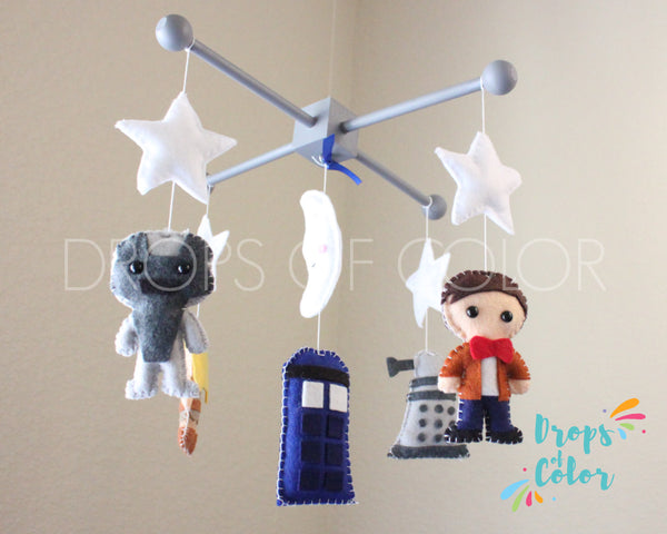 Doctor Who Mobile, Tardis Baby Crib Mobile, Nursery Decor