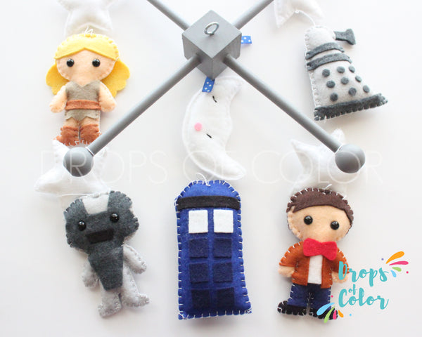 Doctor Who Mobile, Tardis Baby Crib Mobile, Nursery Decor