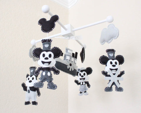 Steamboat Willie Mobile, Mickey Baby Crib Mobile Nursery Decor